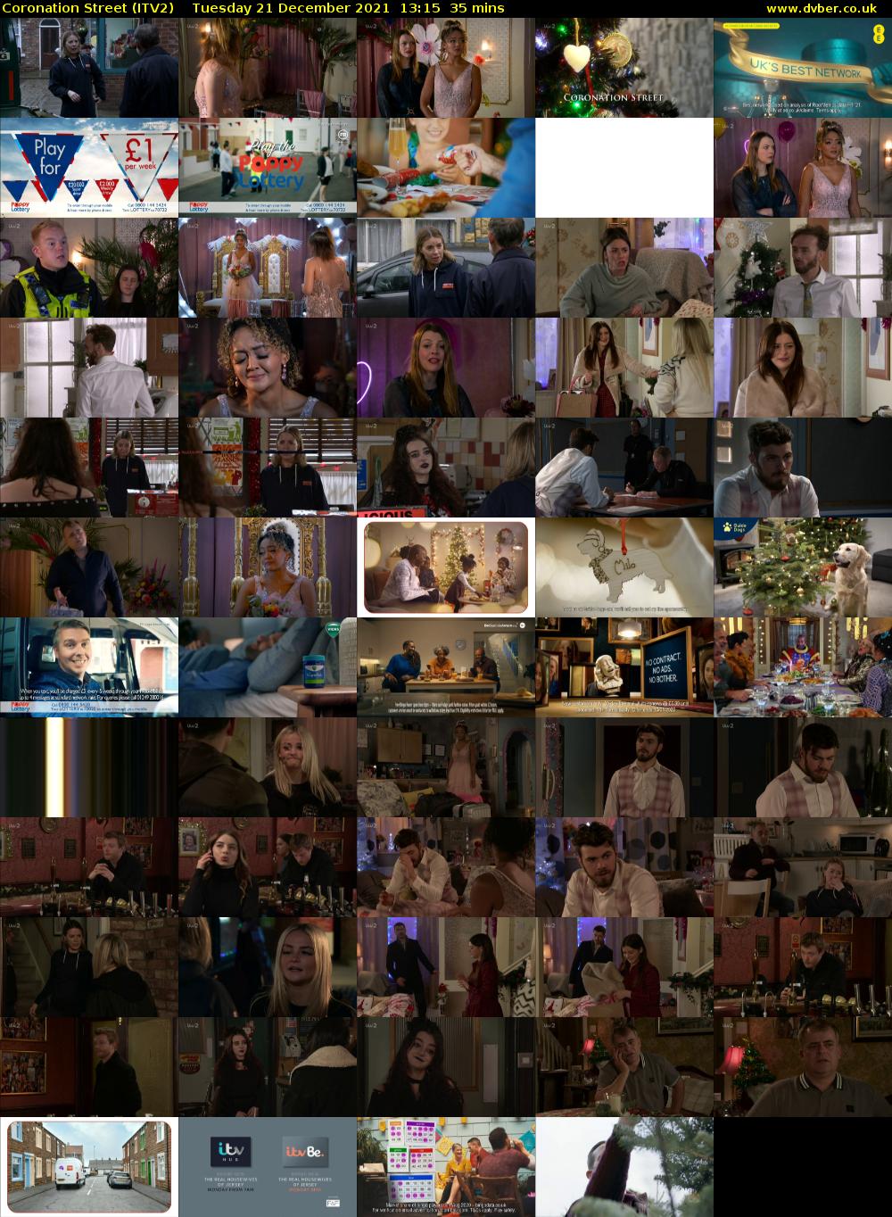 Coronation Street (ITV2) Tuesday 21 December 2021 13:15 - 13:50