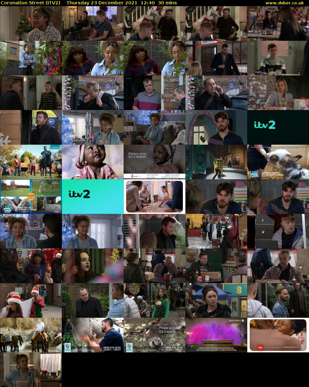 Coronation Street (ITV2) Thursday 23 December 2021 12:40 - 13:10