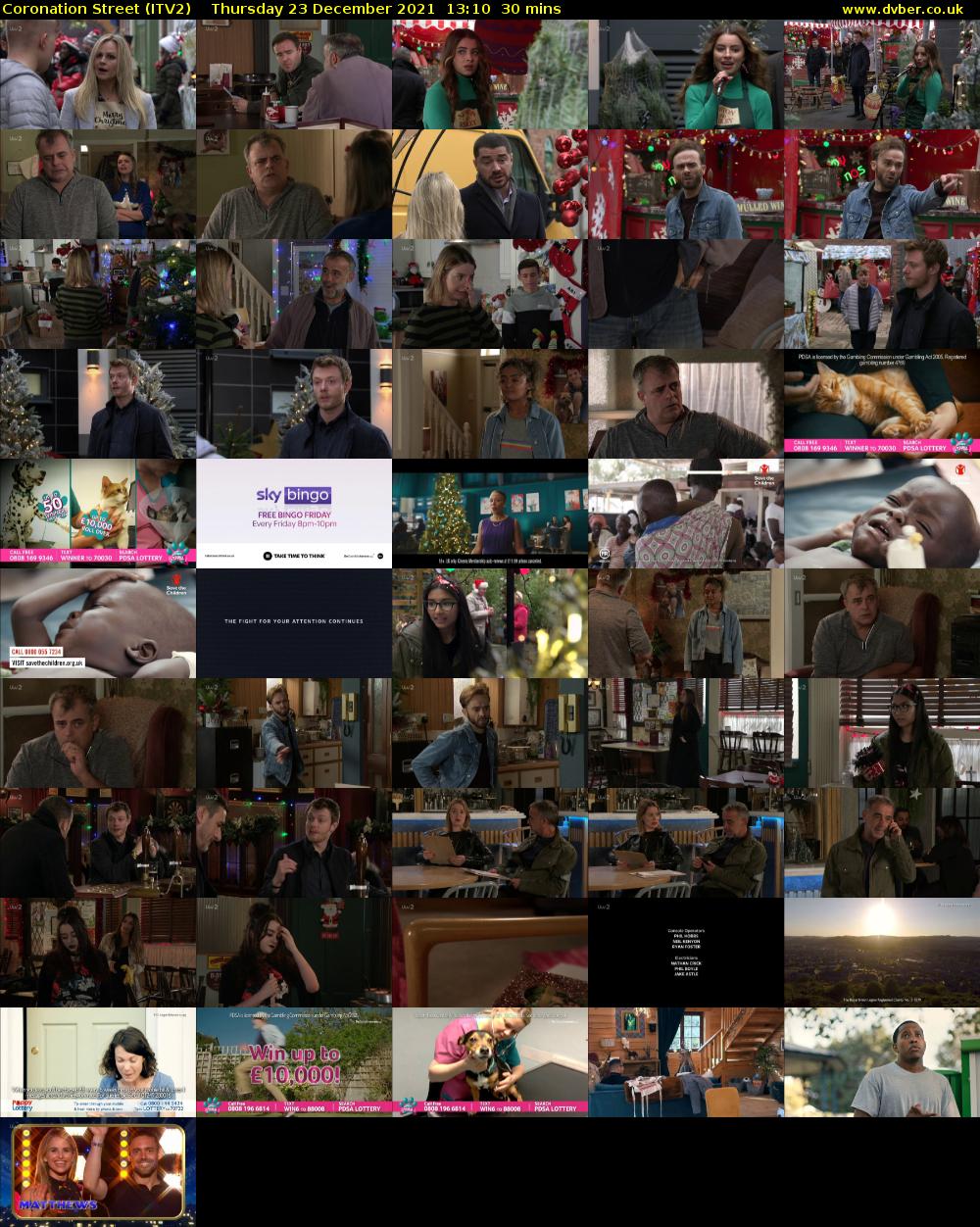 Coronation Street (ITV2) Thursday 23 December 2021 13:10 - 13:40
