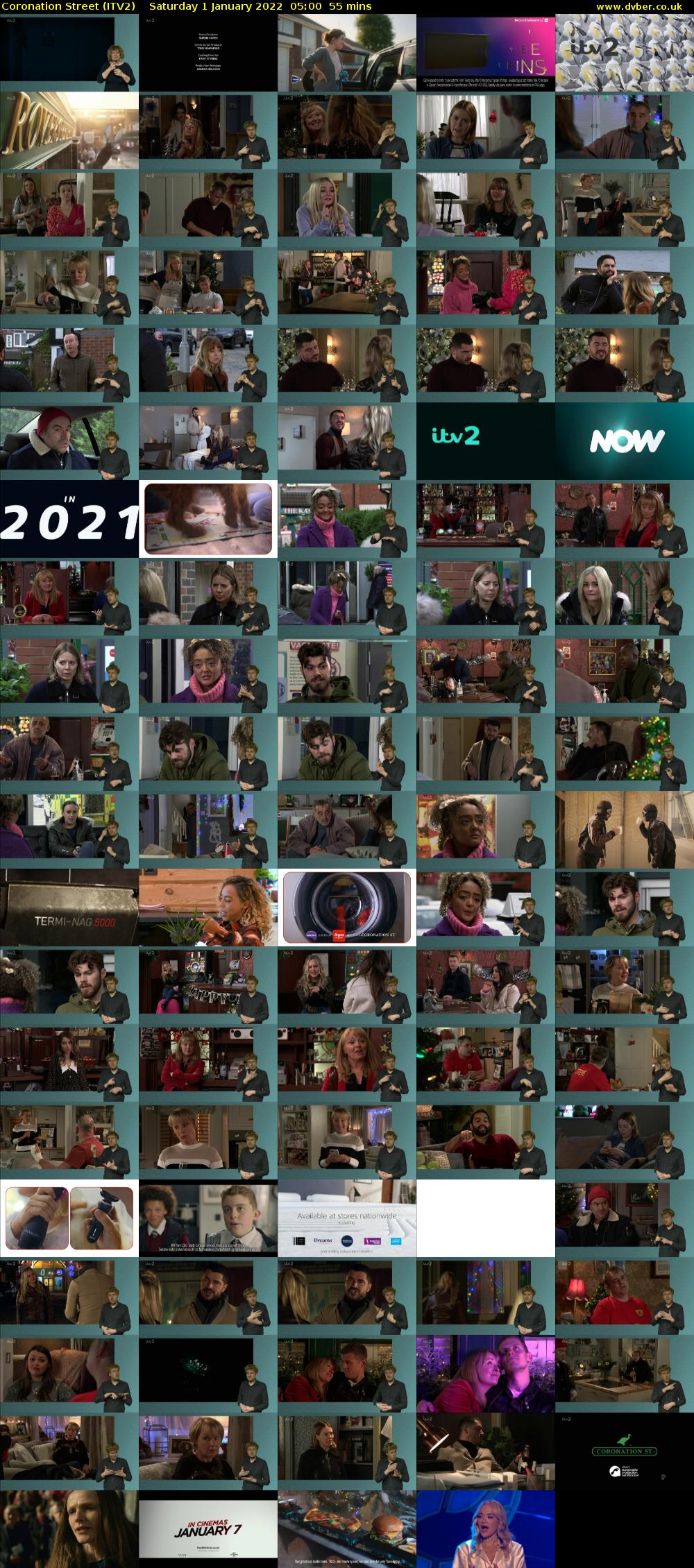 Coronation Street (ITV2) Saturday 1 January 2022 05:00 - 05:55