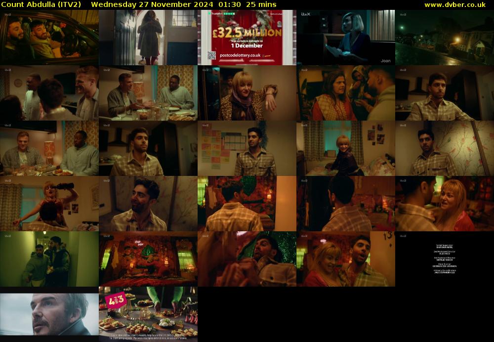 Count Abdulla (ITV2) Wednesday 27 November 2024 01:30 - 01:55