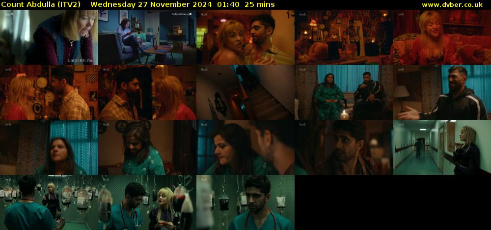 Count Abdulla (ITV2) Wednesday 27 November 2024 01:40 - 02:05