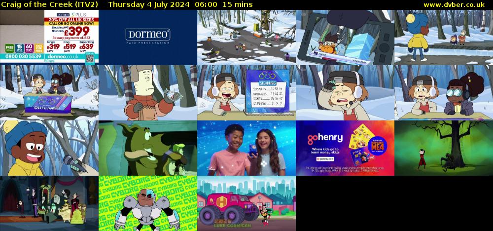Craig of the Creek (ITV2) Thursday 4 July 2024 06:00 - 06:15