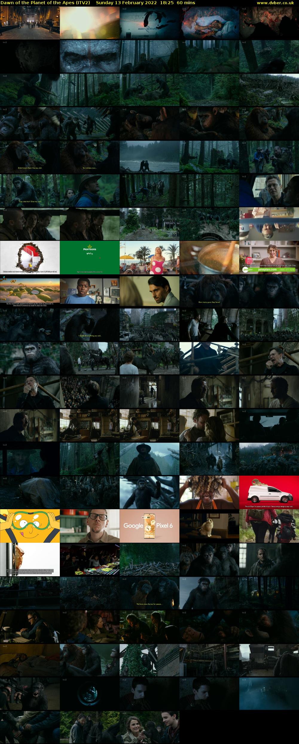 Dawn of the Planet of the Apes (ITV2) Sunday 13 February 2022 18:25 - 19:25