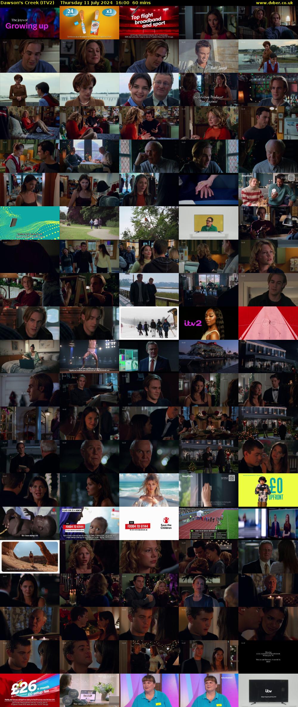 Dawson's Creek (ITV2) Thursday 11 July 2024 16:00 - 17:00