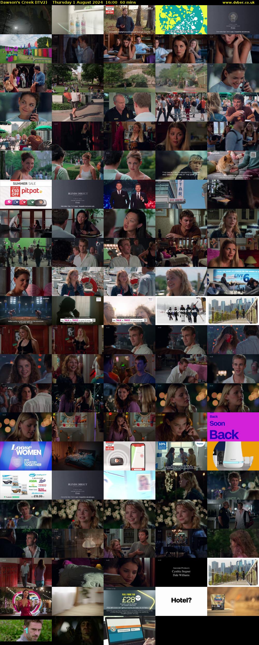 Dawson's Creek (ITV2) Thursday 1 August 2024 16:00 - 17:00