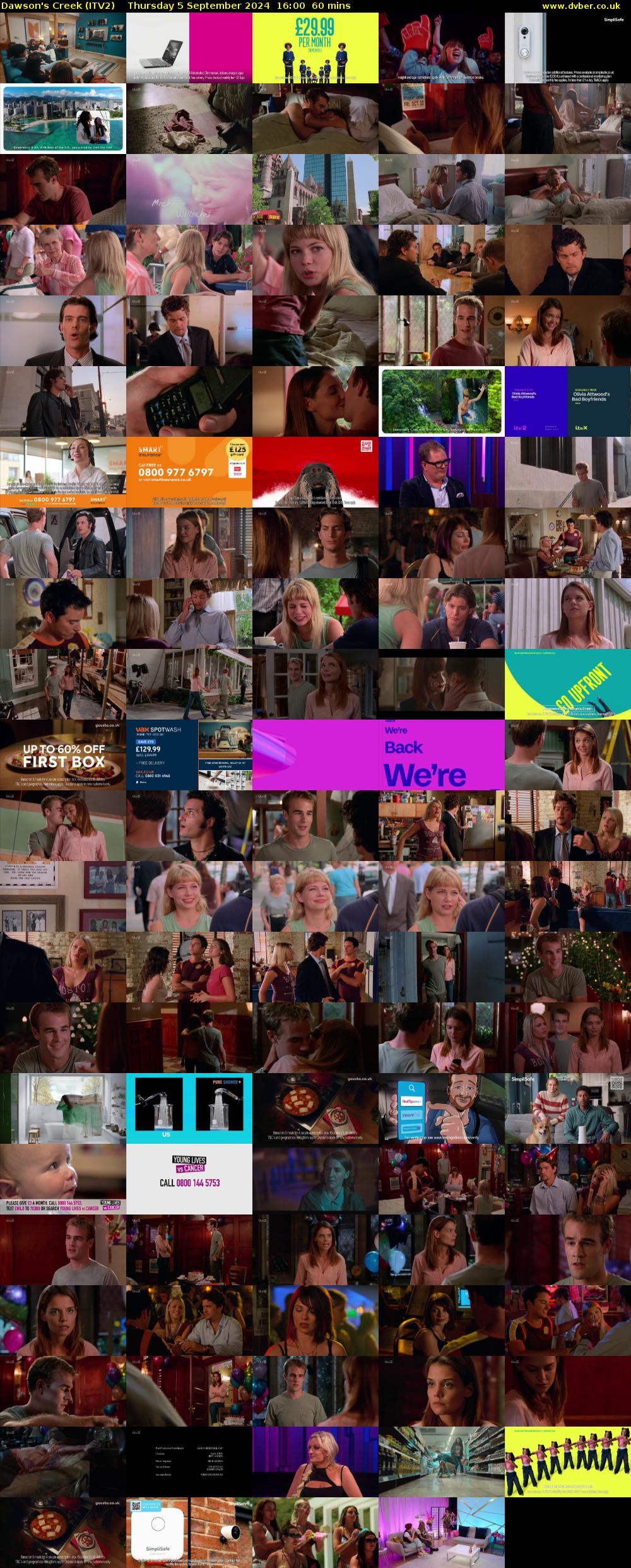 Dawson's Creek (ITV2) Thursday 5 September 2024 16:00 - 17:00