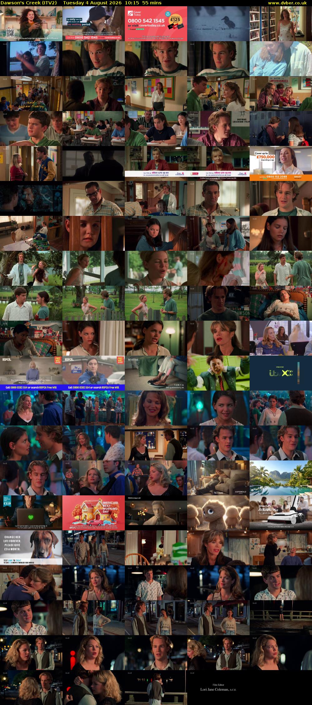Dawson's Creek (ITV2) Tuesday 4 August 2026 10:15 - 11:10