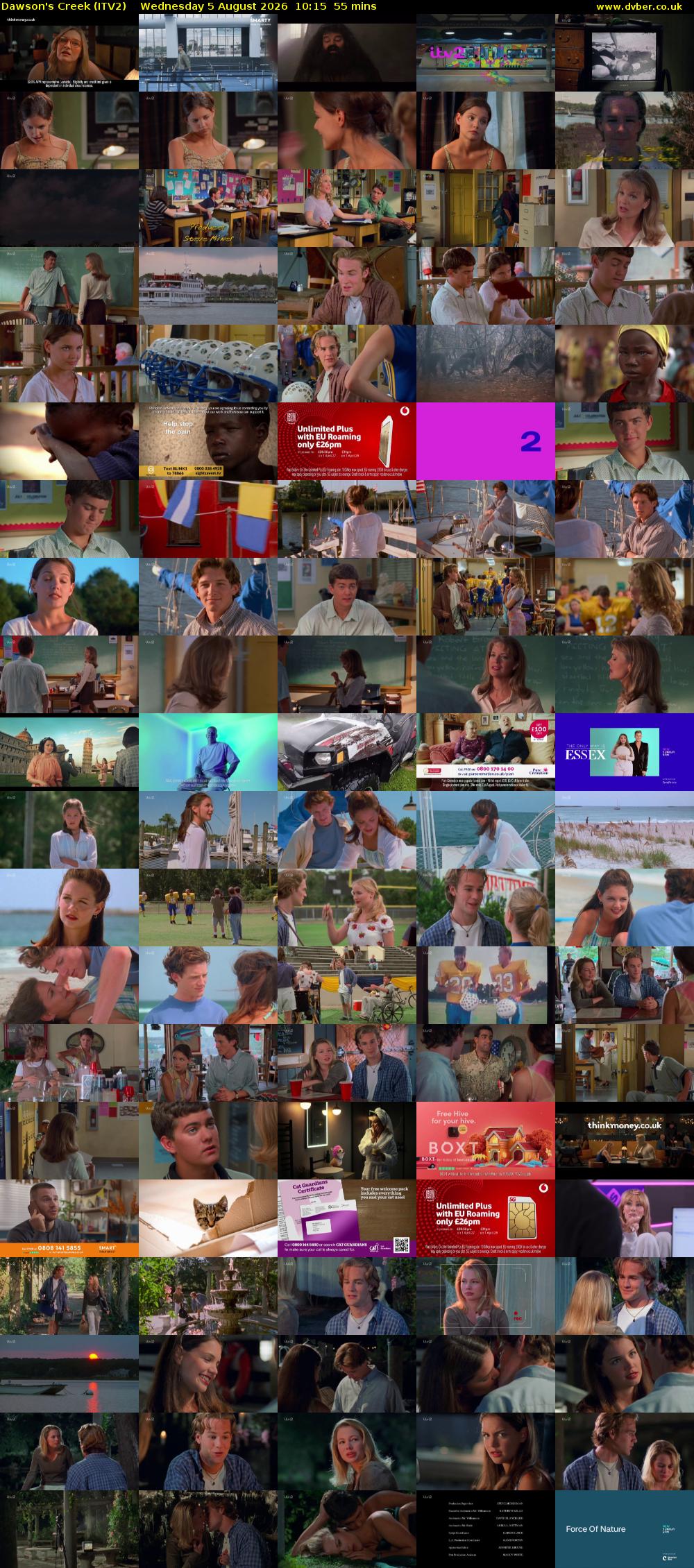 Dawson's Creek (ITV2) Wednesday 5 August 2026 10:15 - 11:10