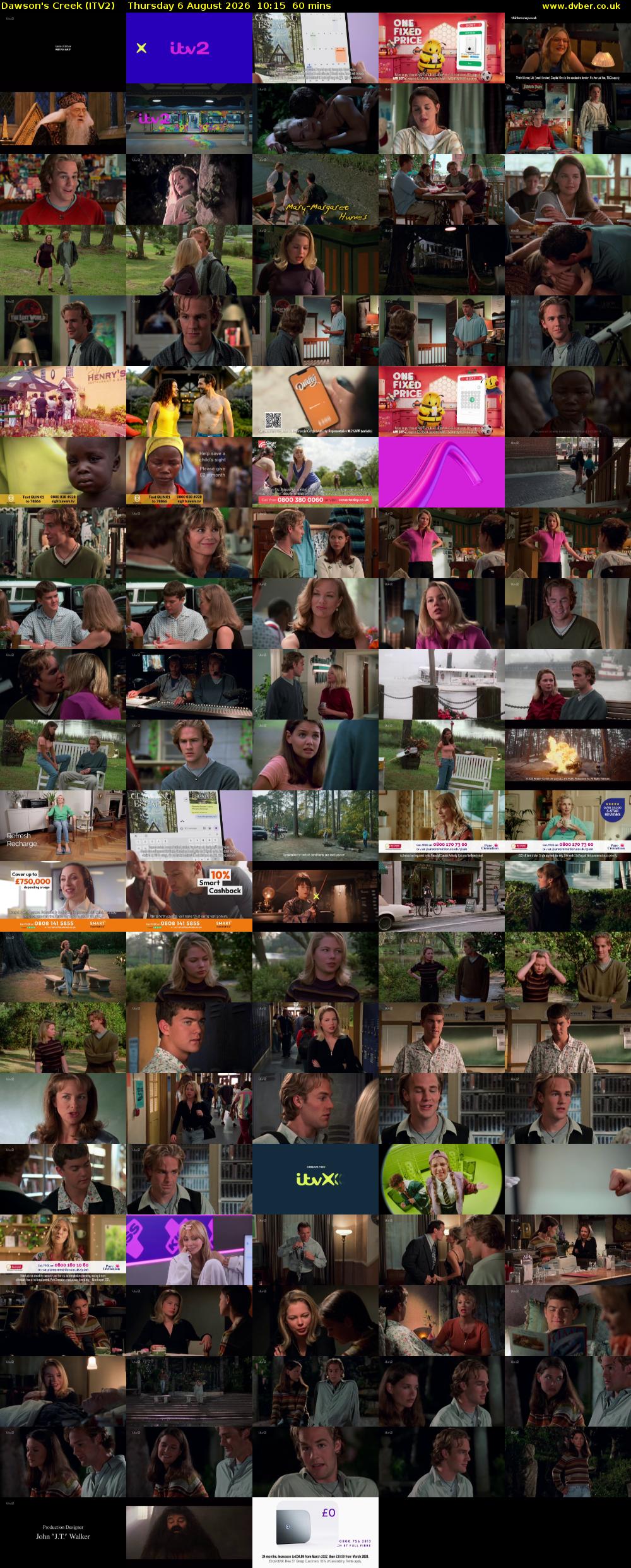 Dawson's Creek (ITV2) Thursday 6 August 2026 10:15 - 11:15