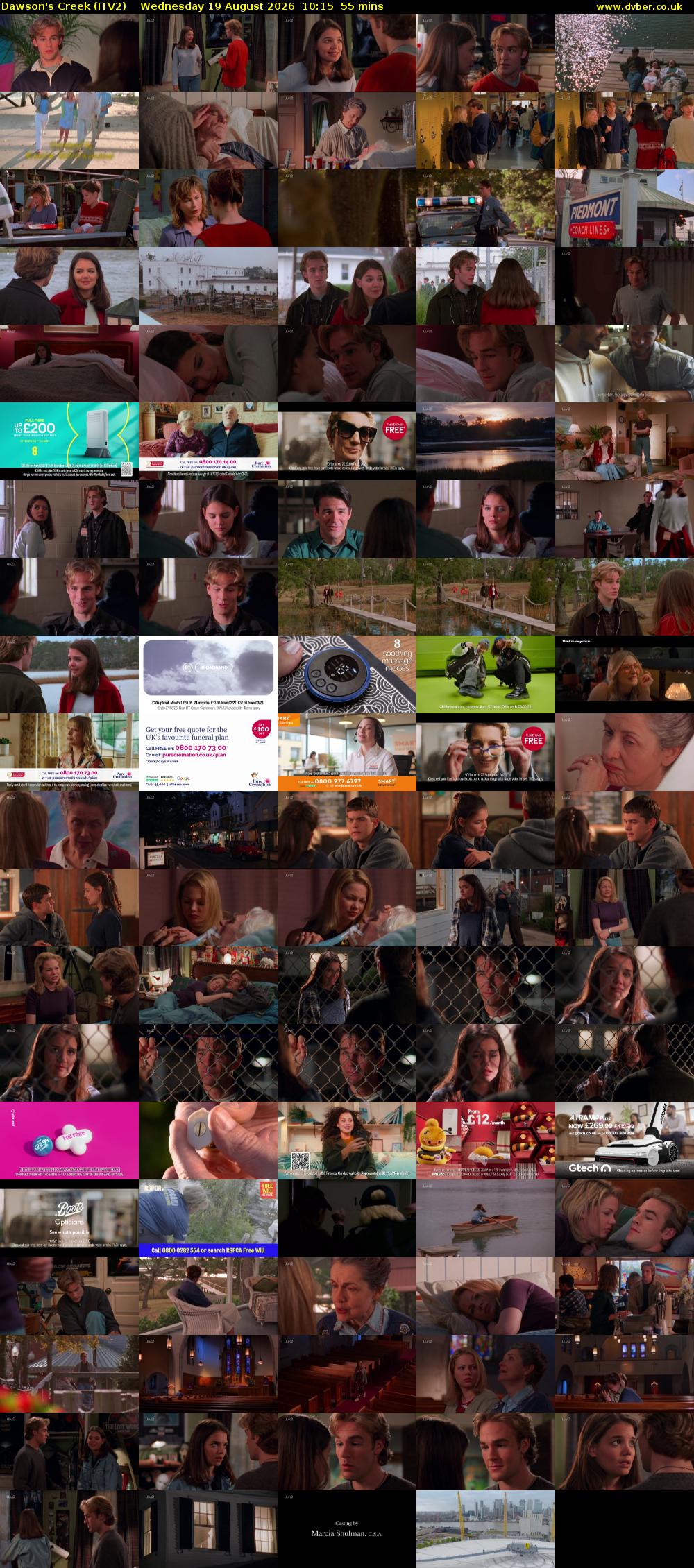 Dawson's Creek (ITV2) Wednesday 19 August 2026 10:15 - 11:10