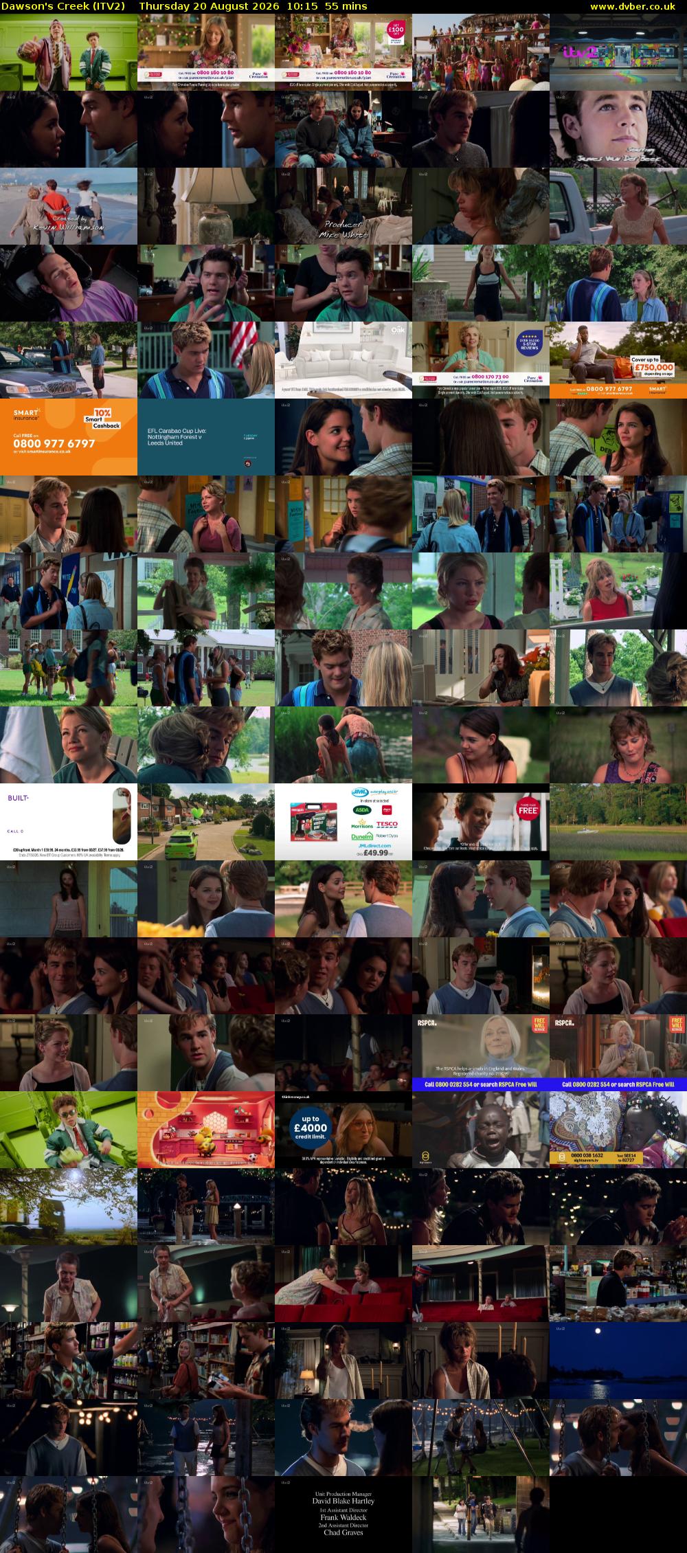 Dawson's Creek (ITV2) Thursday 20 August 2026 10:15 - 11:10