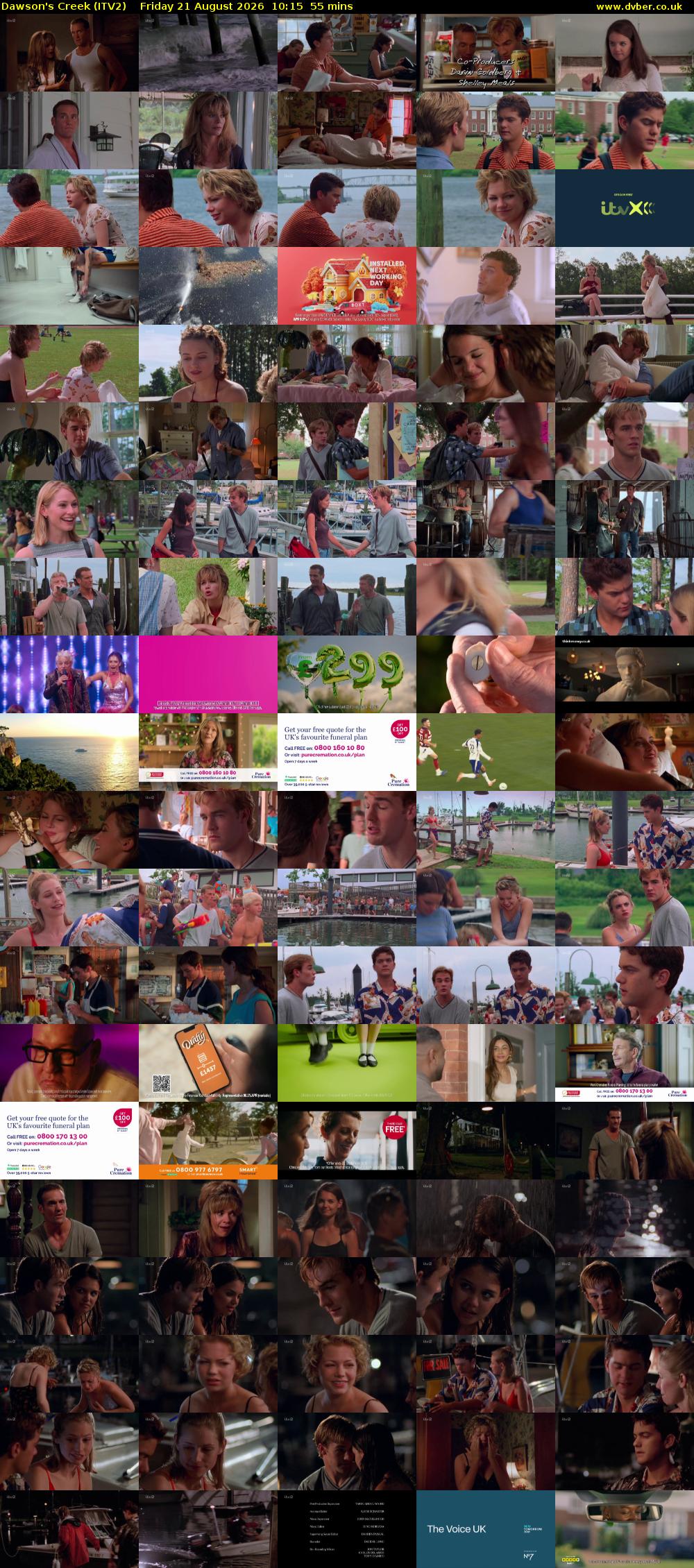 Dawson's Creek (ITV2) Friday 21 August 2026 10:15 - 11:10