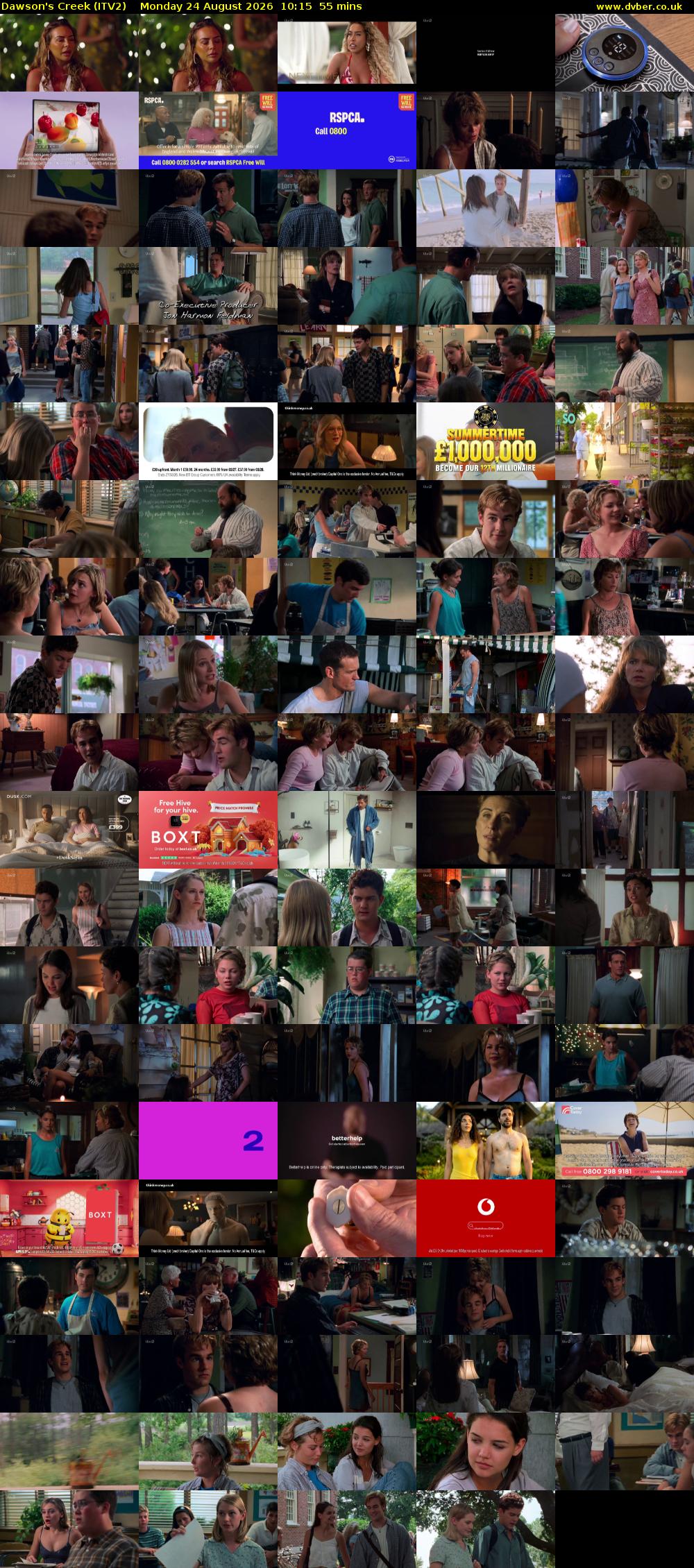 Dawson's Creek (ITV2) Monday 24 August 2026 10:15 - 11:10