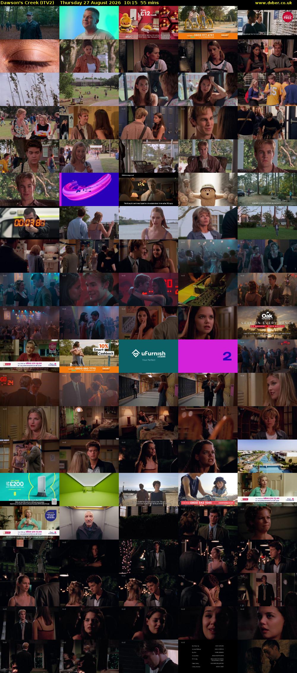 Dawson's Creek (ITV2) Thursday 27 August 2026 10:15 - 11:10