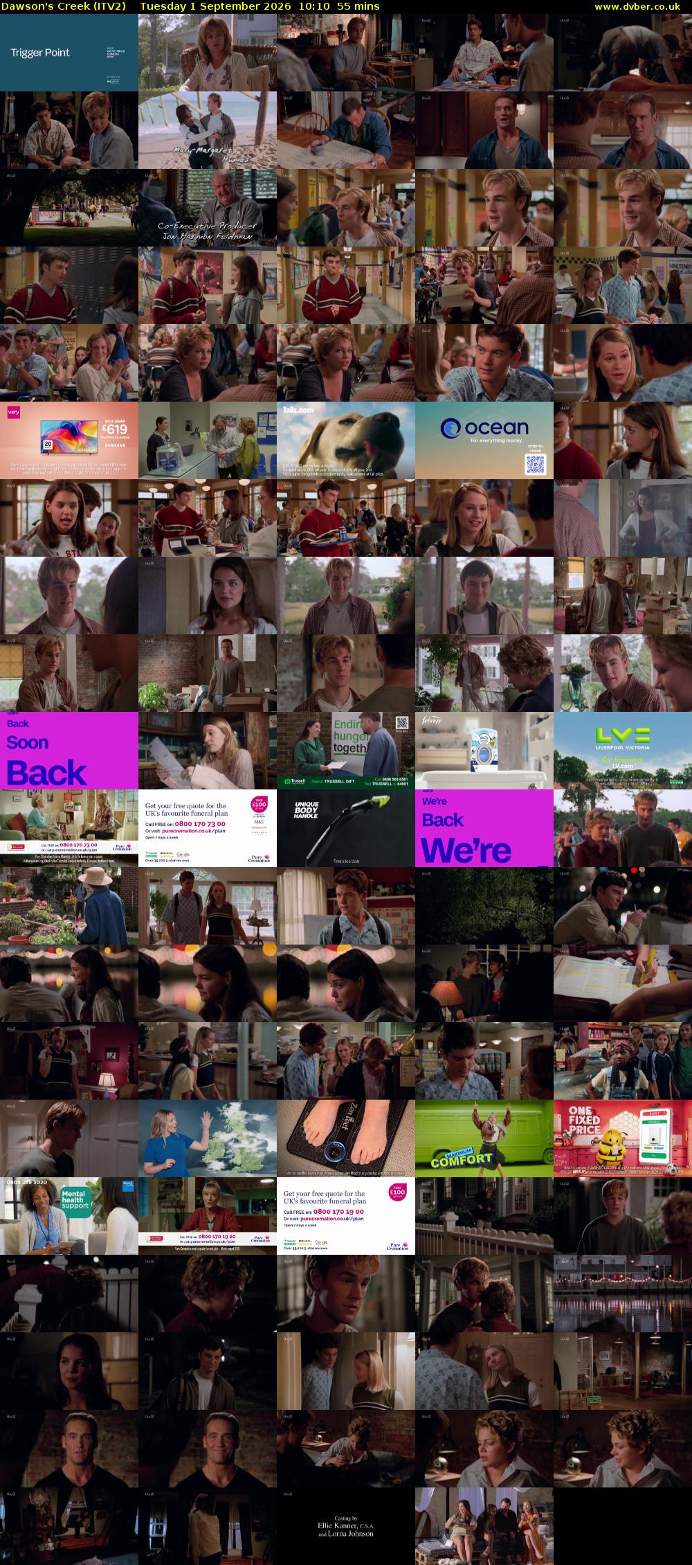 Dawson's Creek (ITV2) Tuesday 1 September 2026 10:10 - 11:05