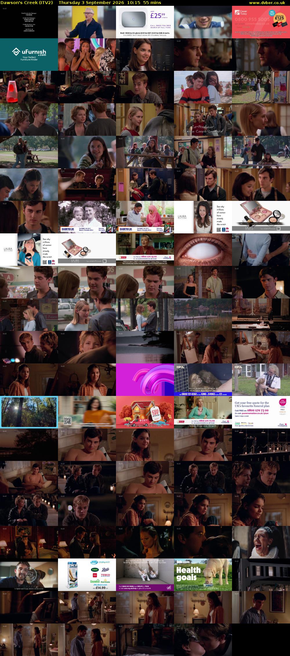 Dawson's Creek (ITV2) Thursday 3 September 2026 10:15 - 11:10