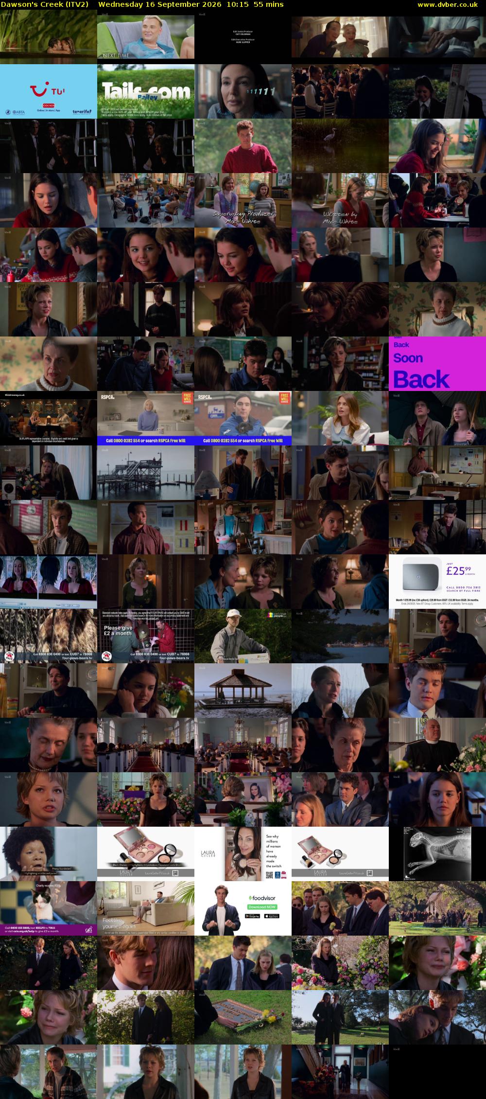 Dawson's Creek (ITV2) Wednesday 16 September 2026 10:15 - 11:10