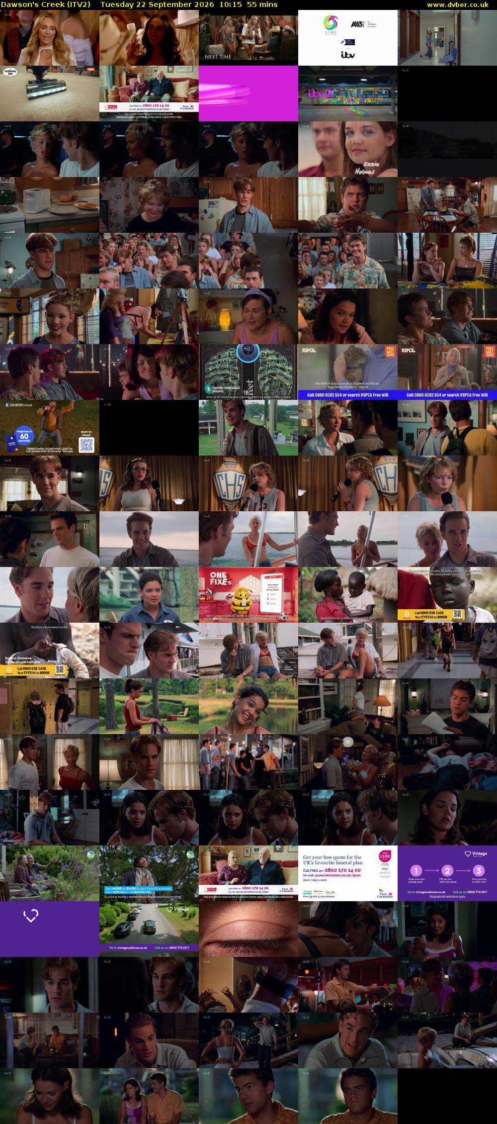 Dawson's Creek (ITV2) Tuesday 22 September 2026 10:15 - 11:10