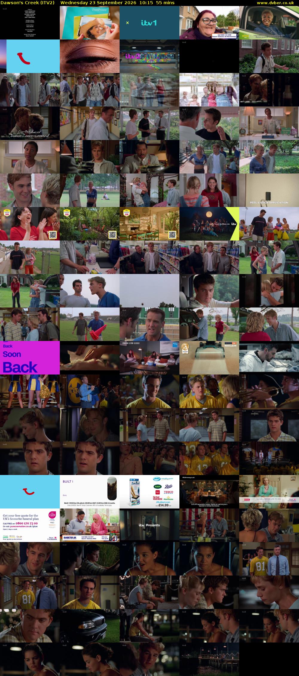 Dawson's Creek (ITV2) Wednesday 23 September 2026 10:15 - 11:10