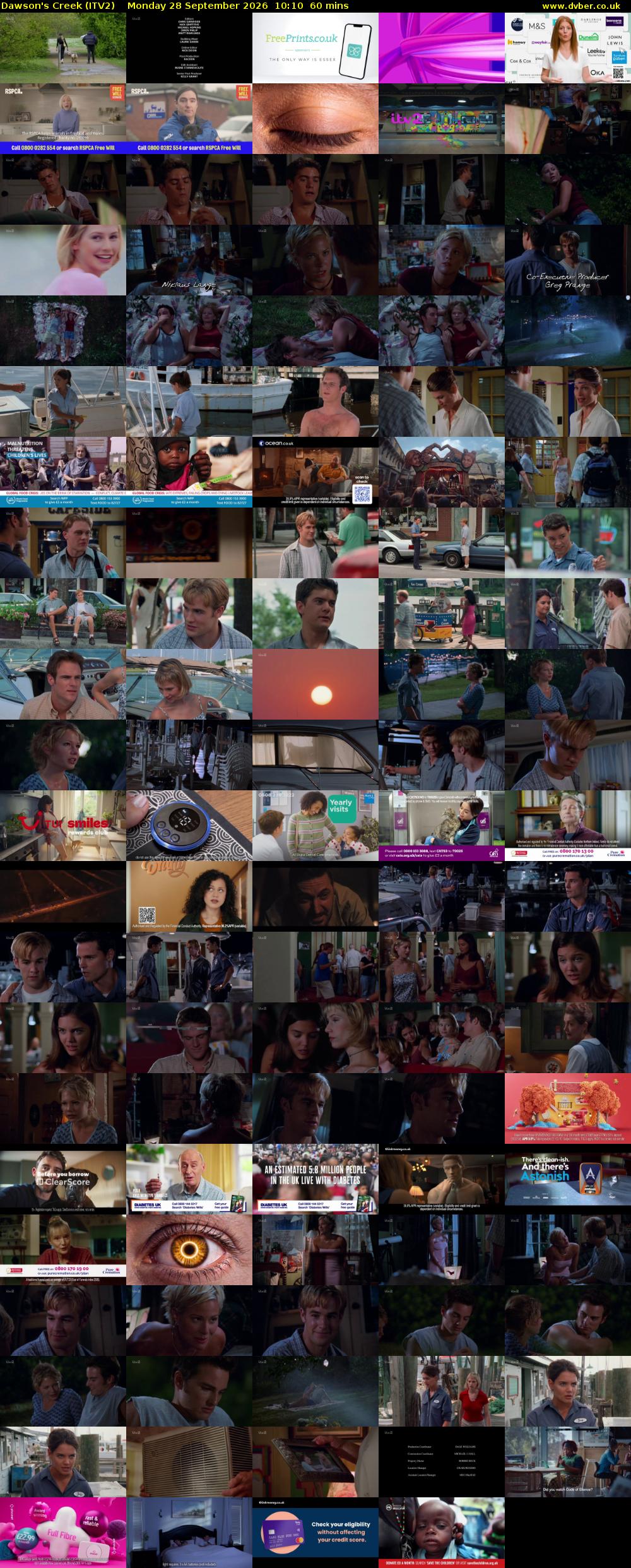 Dawson's Creek (ITV2) Monday 28 September 2026 10:10 - 11:10