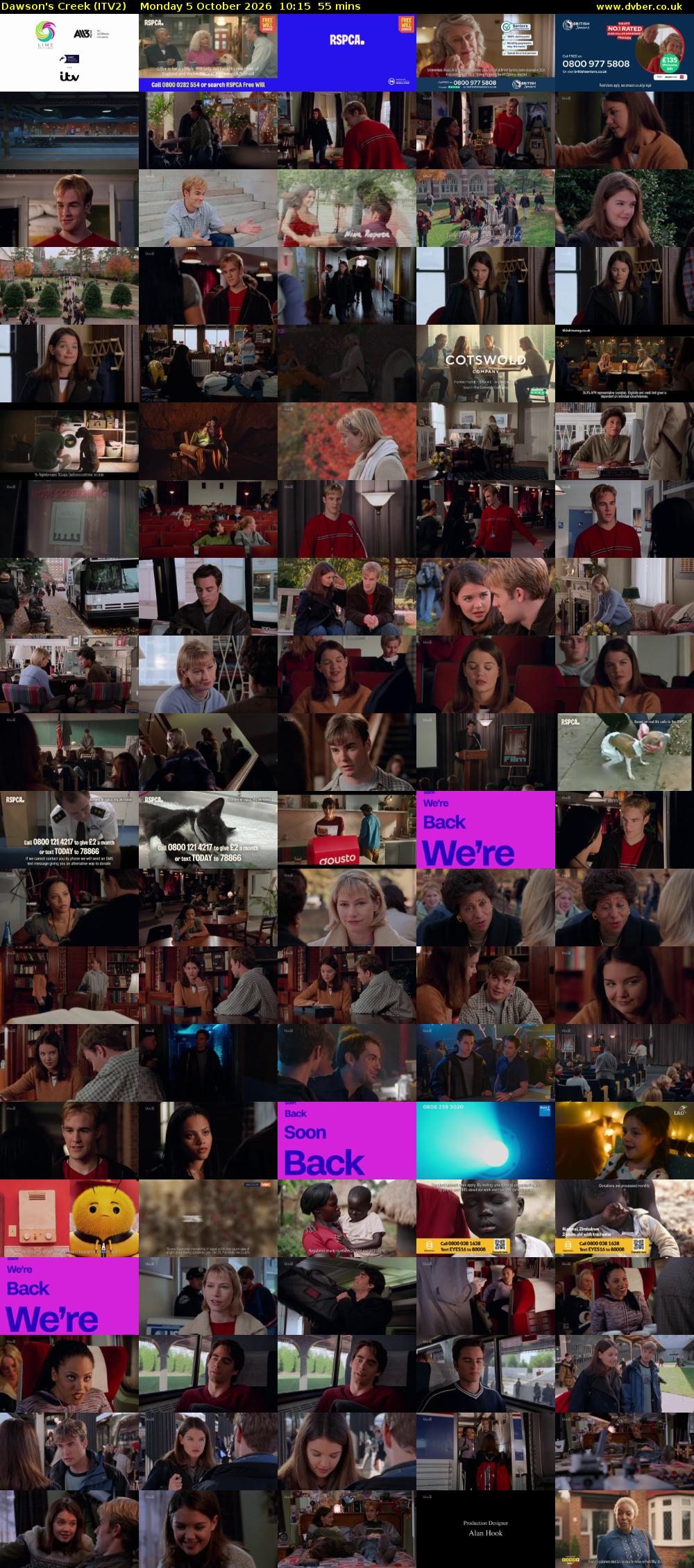 Dawson's Creek (ITV2) Monday 5 October 2026 10:15 - 11:10