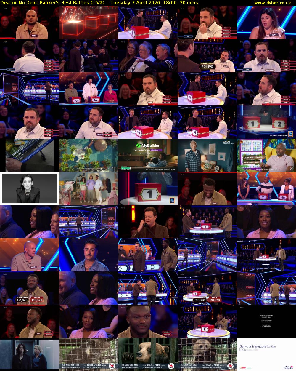 Deal or No Deal: Banker's Best Battles (ITV2) Tuesday 7 April 2026 18:00 - 18:30