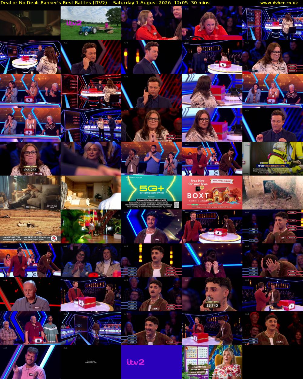 Deal or No Deal: Banker's Best Battles (ITV2) Saturday 1 August 2026 12:05 - 12:35