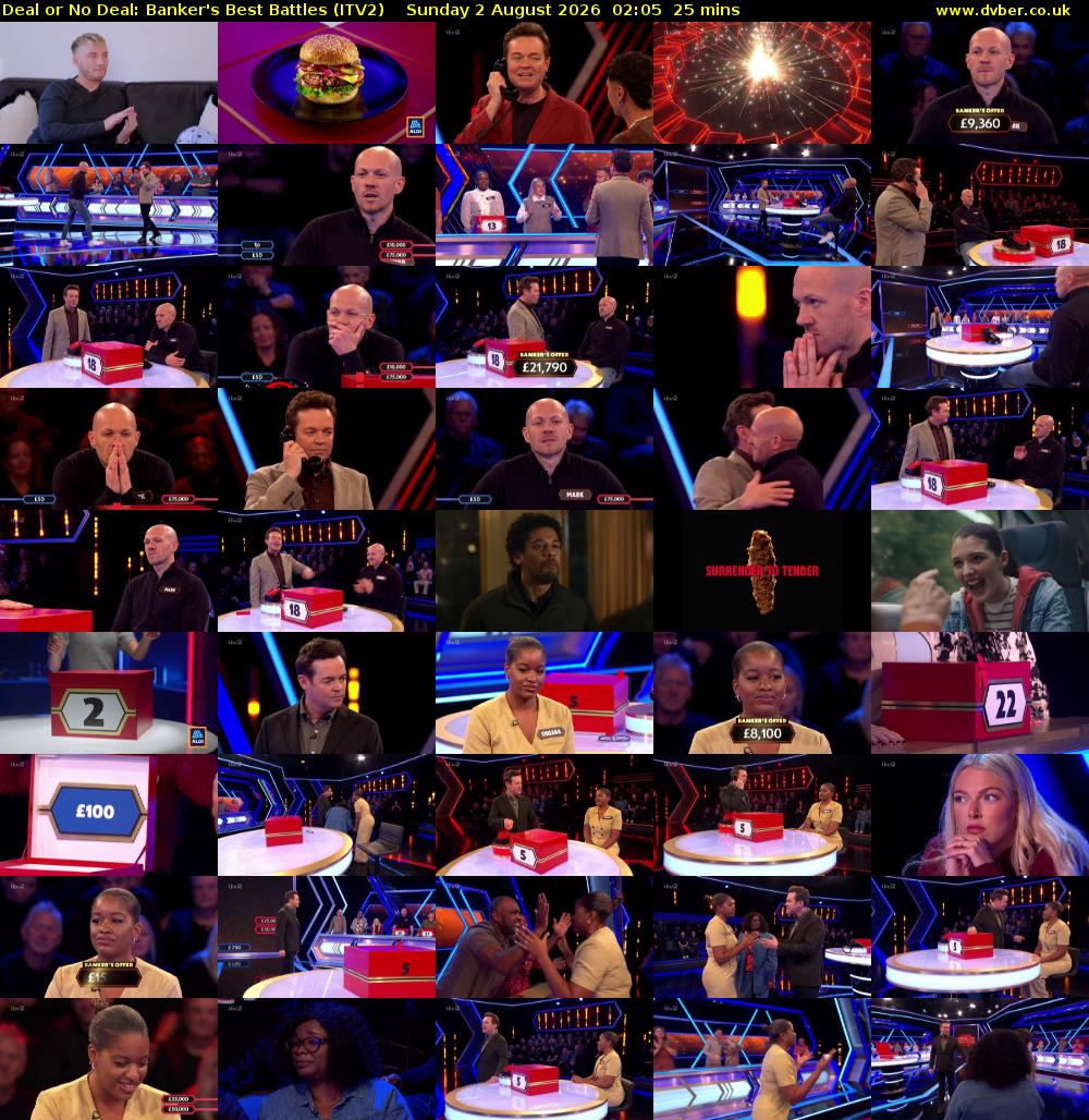 Deal or No Deal: Banker's Best Battles (ITV2) Sunday 2 August 2026 02:05 - 02:30