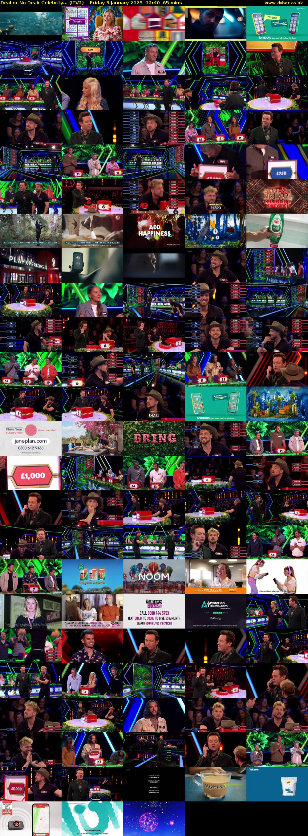 Deal or No Deal: Celebrity... (ITV2) Friday 3 January 2025 12:40 - 13:45
