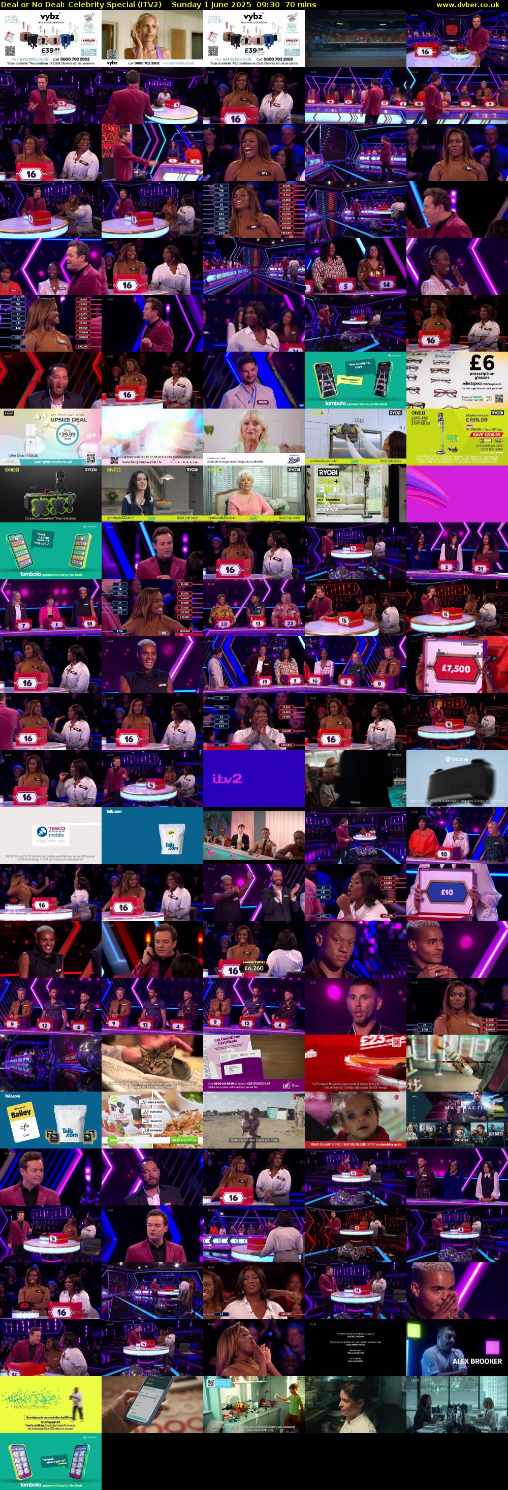 Deal or No Deal: Celebrity Special (ITV2) Sunday 1 June 2025 09:30 - 10:40