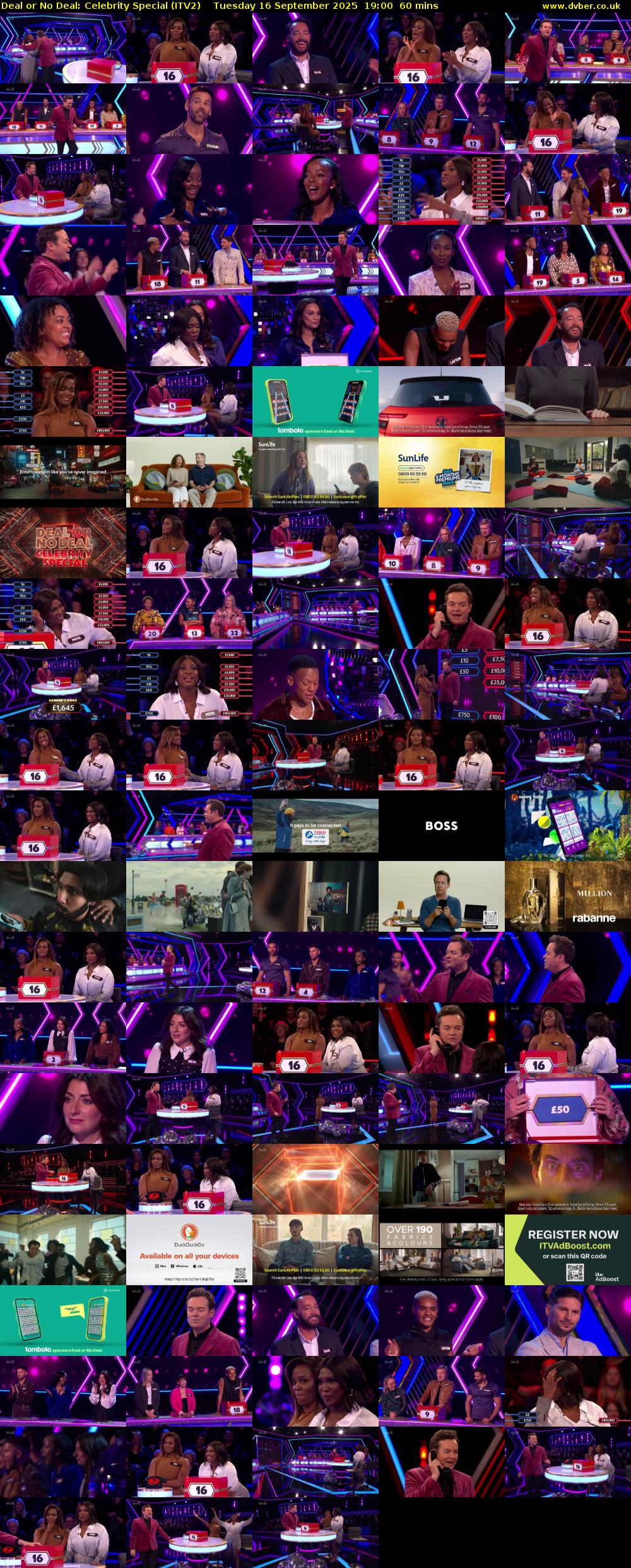 Deal or No Deal: Celebrity Special (ITV2) Tuesday 16 September 2025 19:00 - 20:00