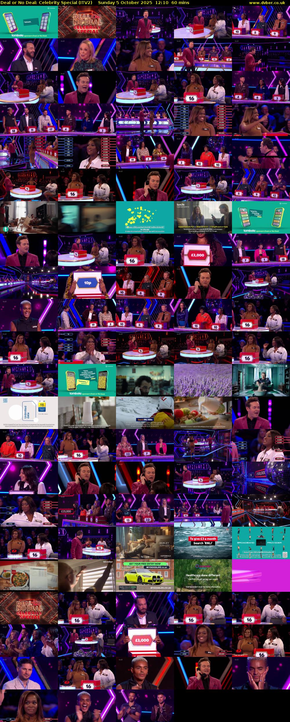 Deal or No Deal: Celebrity Special (ITV2) Sunday 5 October 2025 12:10 - 13:10