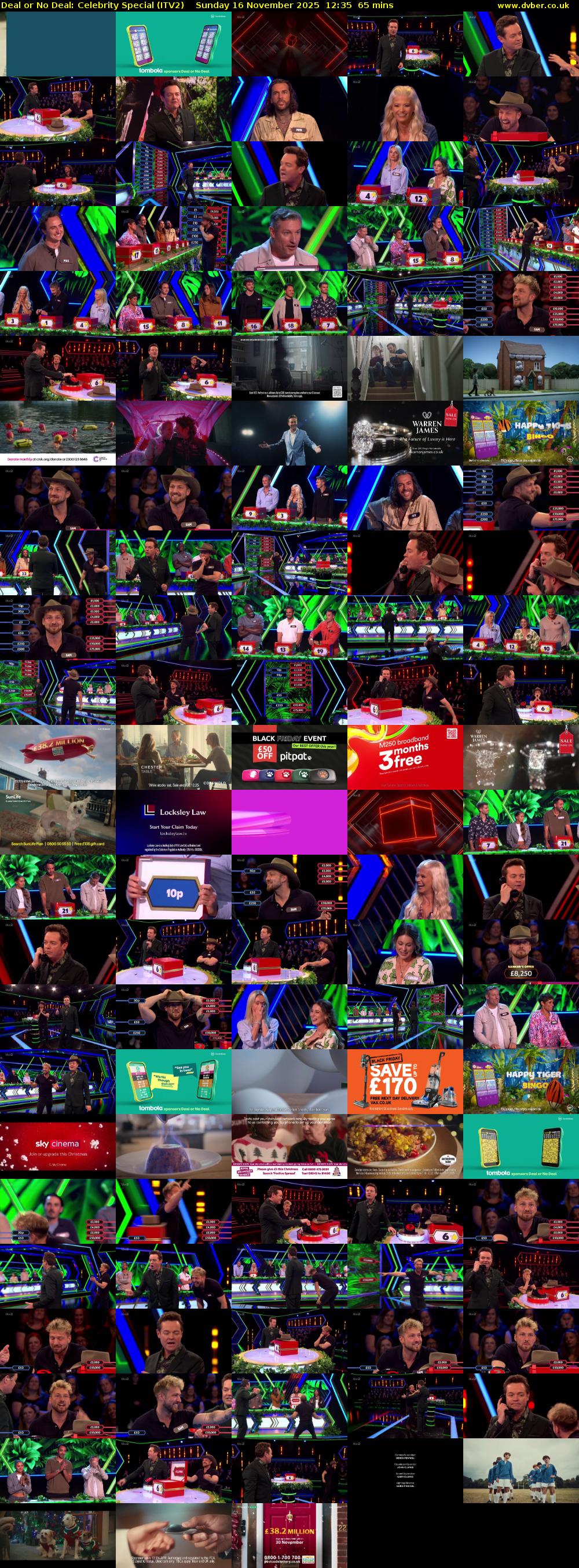 Deal or No Deal: Celebrity Special (ITV2) Sunday 16 November 2025 12:35 - 13:40