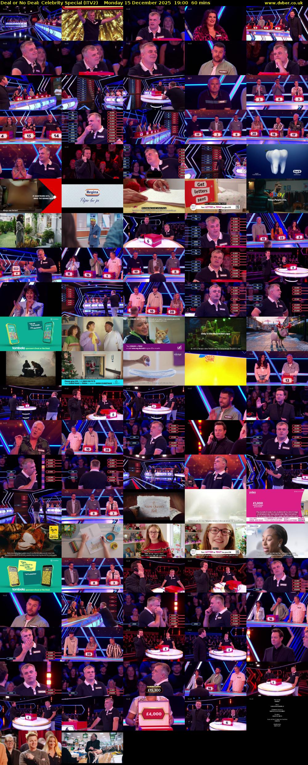Deal or No Deal: Celebrity Special (ITV2) Monday 15 December 2025 19:00 - 20:00