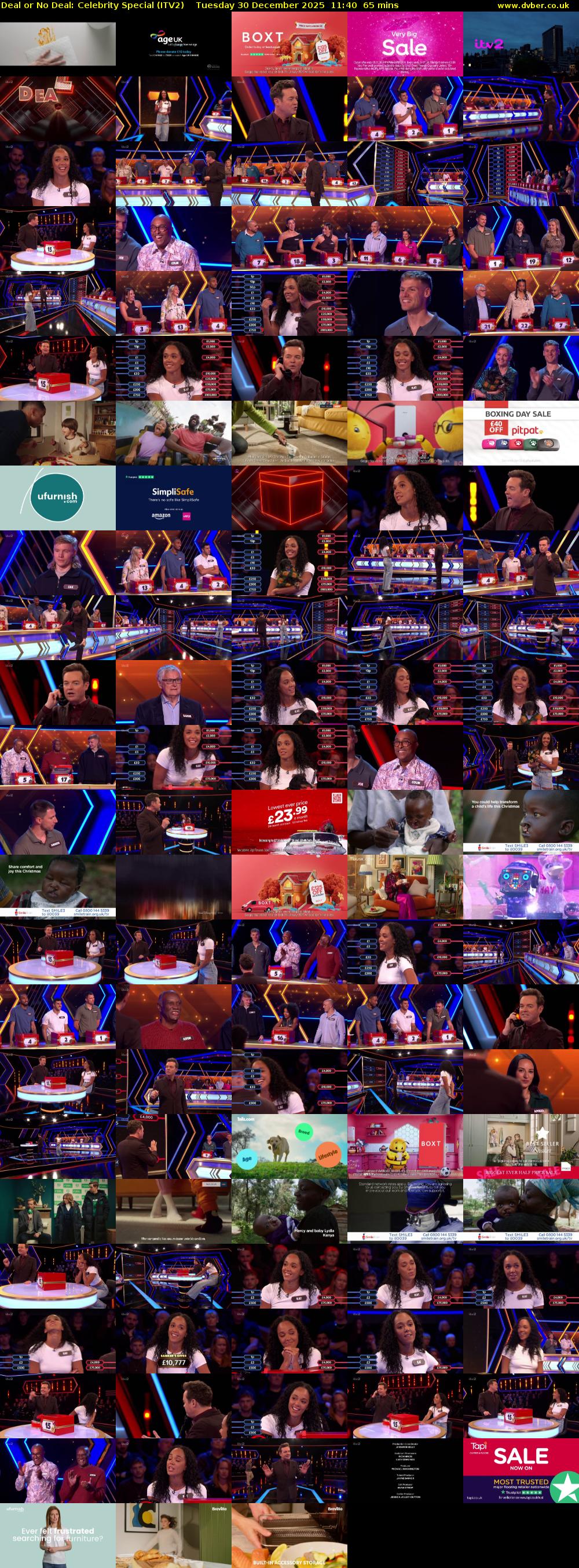 Deal or No Deal: Celebrity Special (ITV2) Tuesday 30 December 2025 11:40 - 12:45