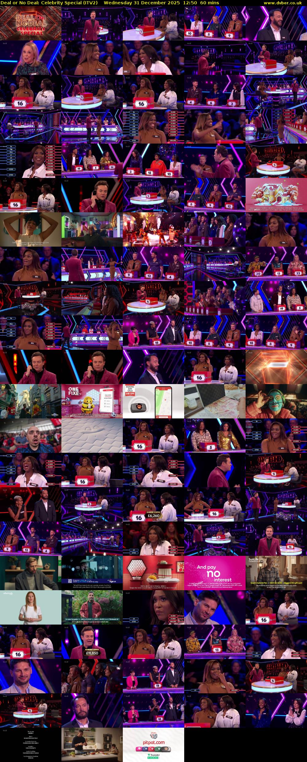 Deal or No Deal: Celebrity Special (ITV2) Wednesday 31 December 2025 12:50 - 13:50