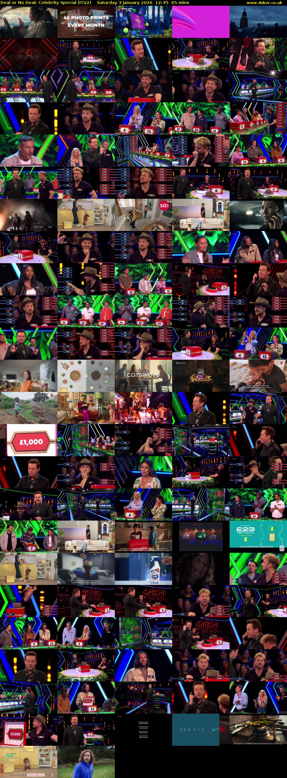 Deal or No Deal: Celebrity Special (ITV2) Saturday 3 January 2026 12:45 - 13:50