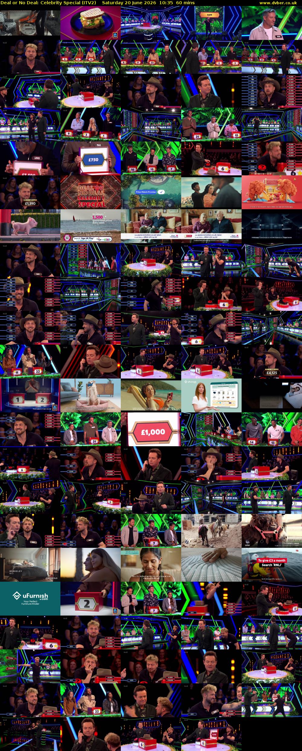 Deal or No Deal: Celebrity Special (ITV2) Saturday 20 June 2026 10:35 - 11:35