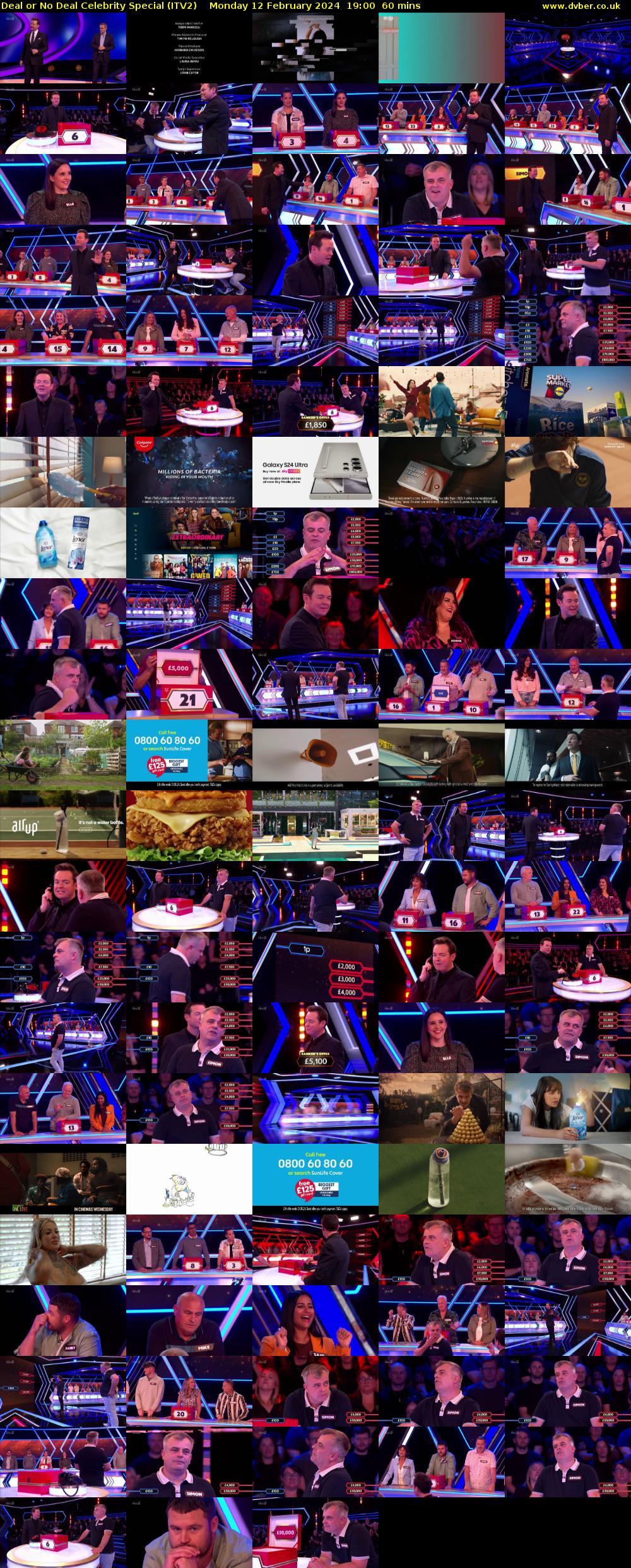 Deal or No Deal Celebrity Special (ITV2) Monday 12 February 2024 19:00 - 20:00