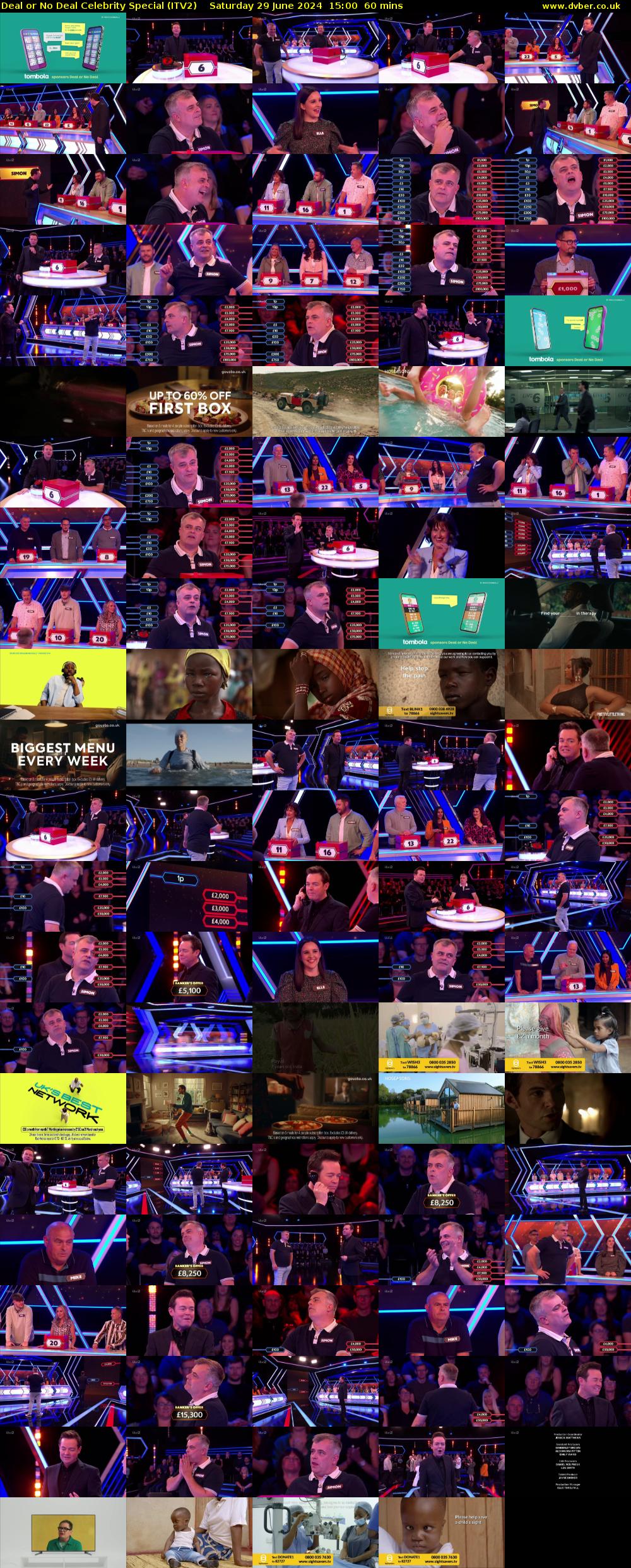 Deal or No Deal Celebrity Special (ITV2) Saturday 29 June 2024 15:00 - 16:00