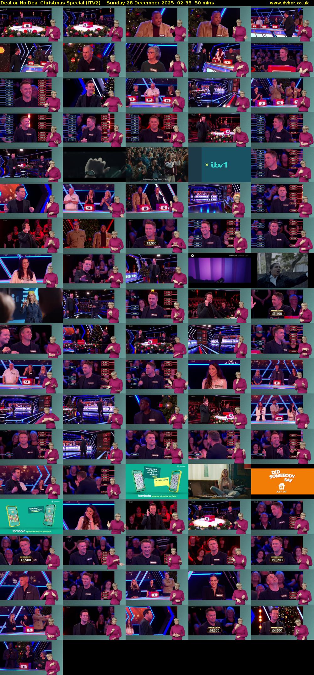 Deal or No Deal Christmas Special (ITV2) Sunday 28 December 2025 02:35 - 03:25