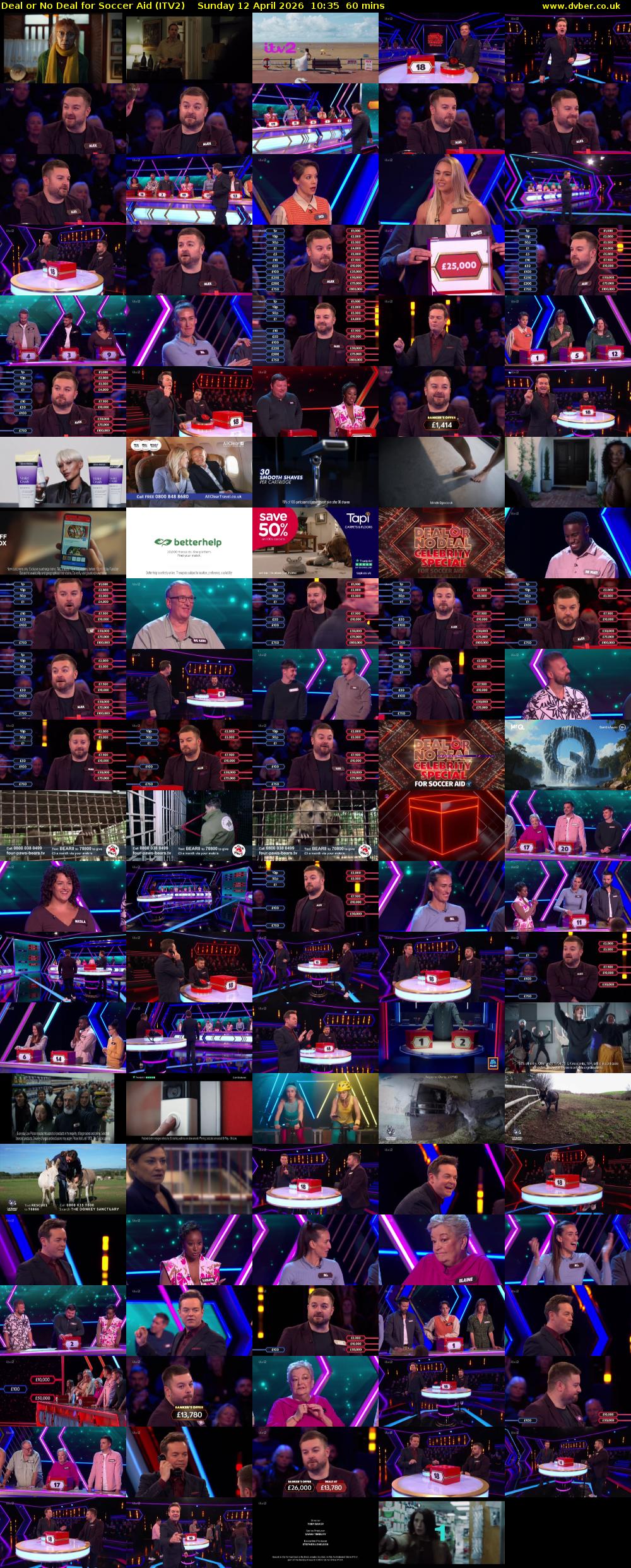 Deal or No Deal for Soccer Aid (ITV2) Sunday 12 April 2026 10:35 - 11:35