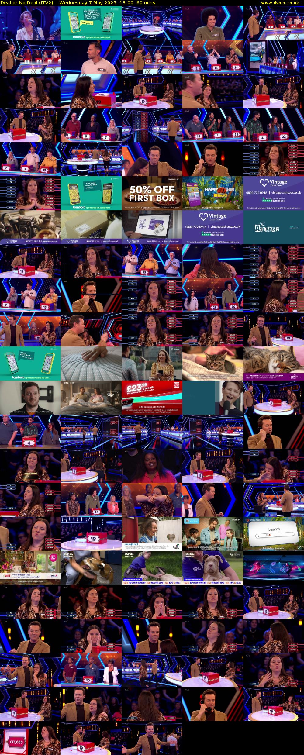 Deal or No Deal (ITV2) Wednesday 7 May 2025 13:00 - 14:00