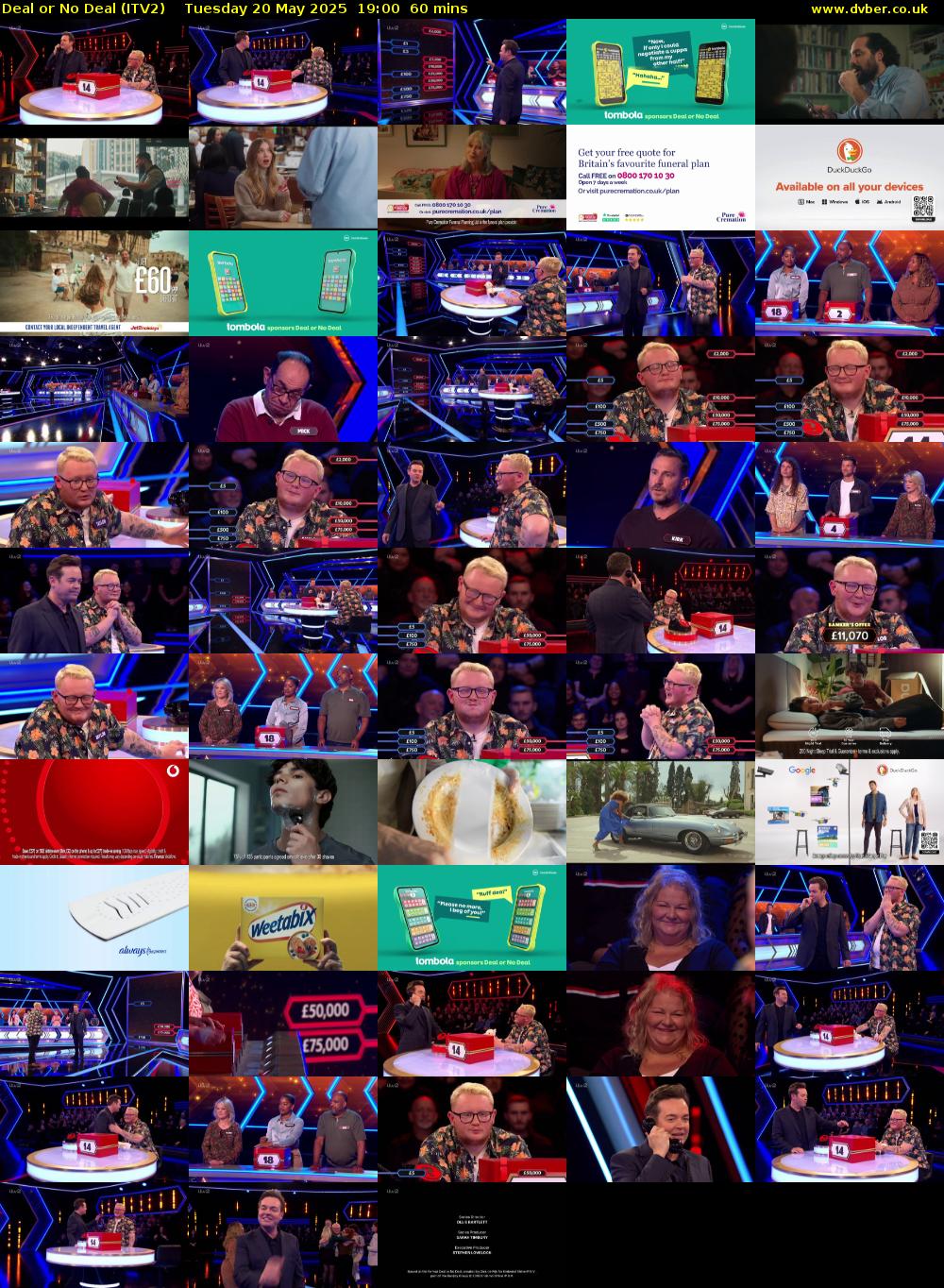 Deal or No Deal (ITV2) Tuesday 20 May 2025 19:00 - 20:00