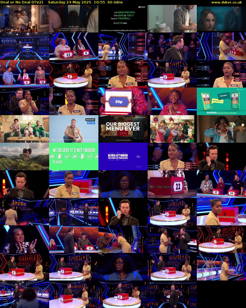 Deal or No Deal (ITV2) Saturday 24 May 2025 10:55 - 11:55