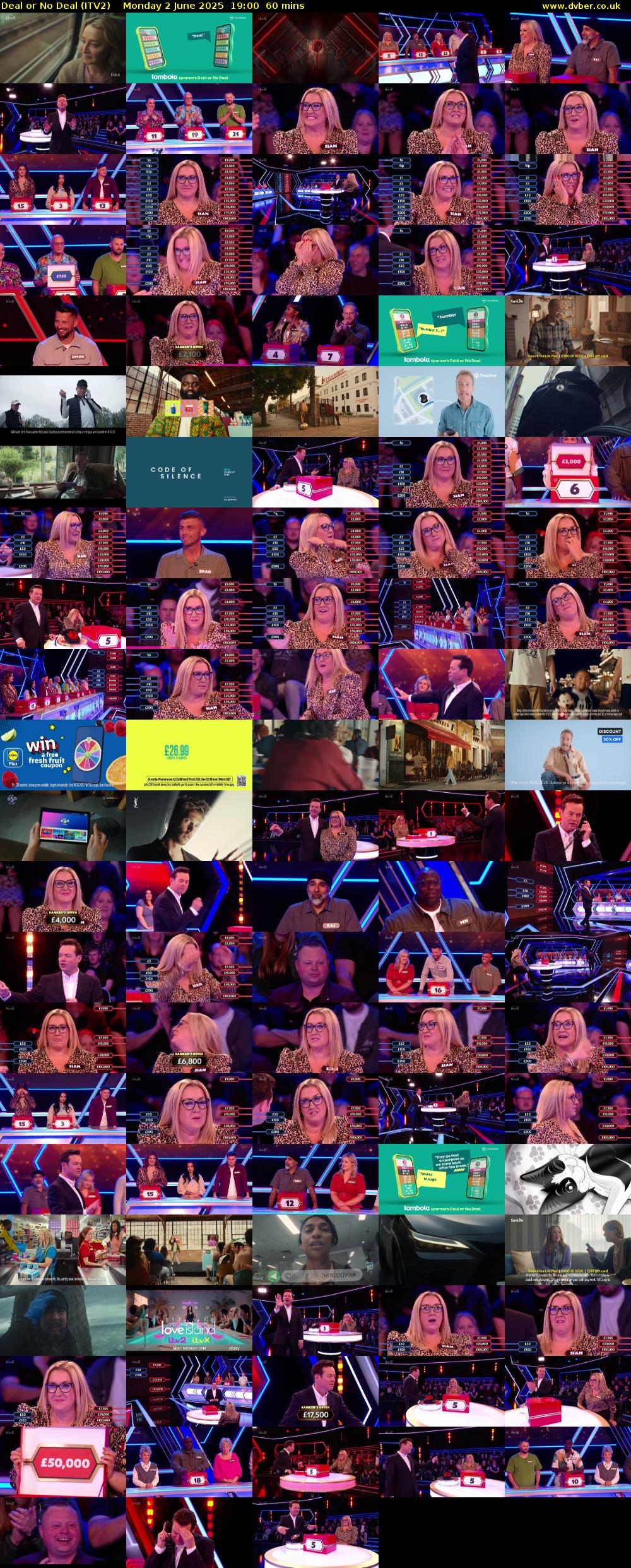 Deal or No Deal (ITV2) Monday 2 June 2025 19:00 - 20:00