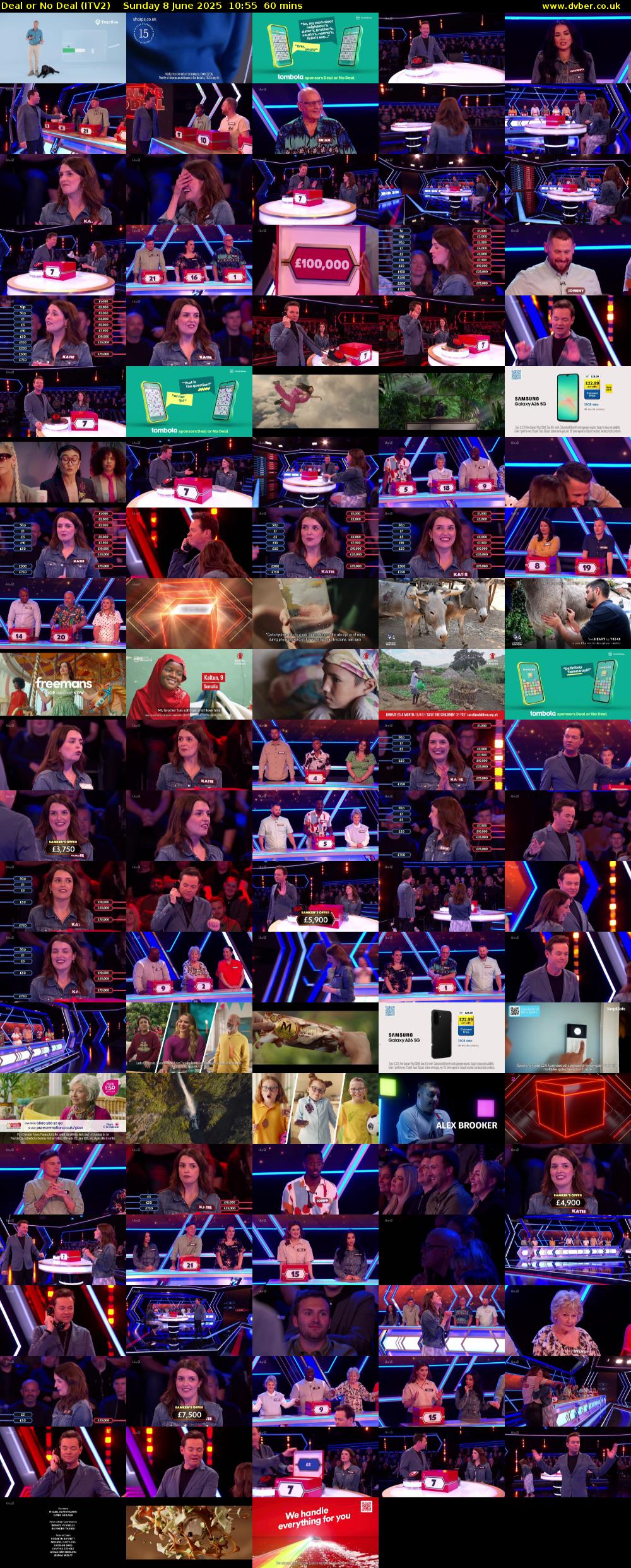 Deal or No Deal (ITV2) Sunday 8 June 2025 10:55 - 11:55