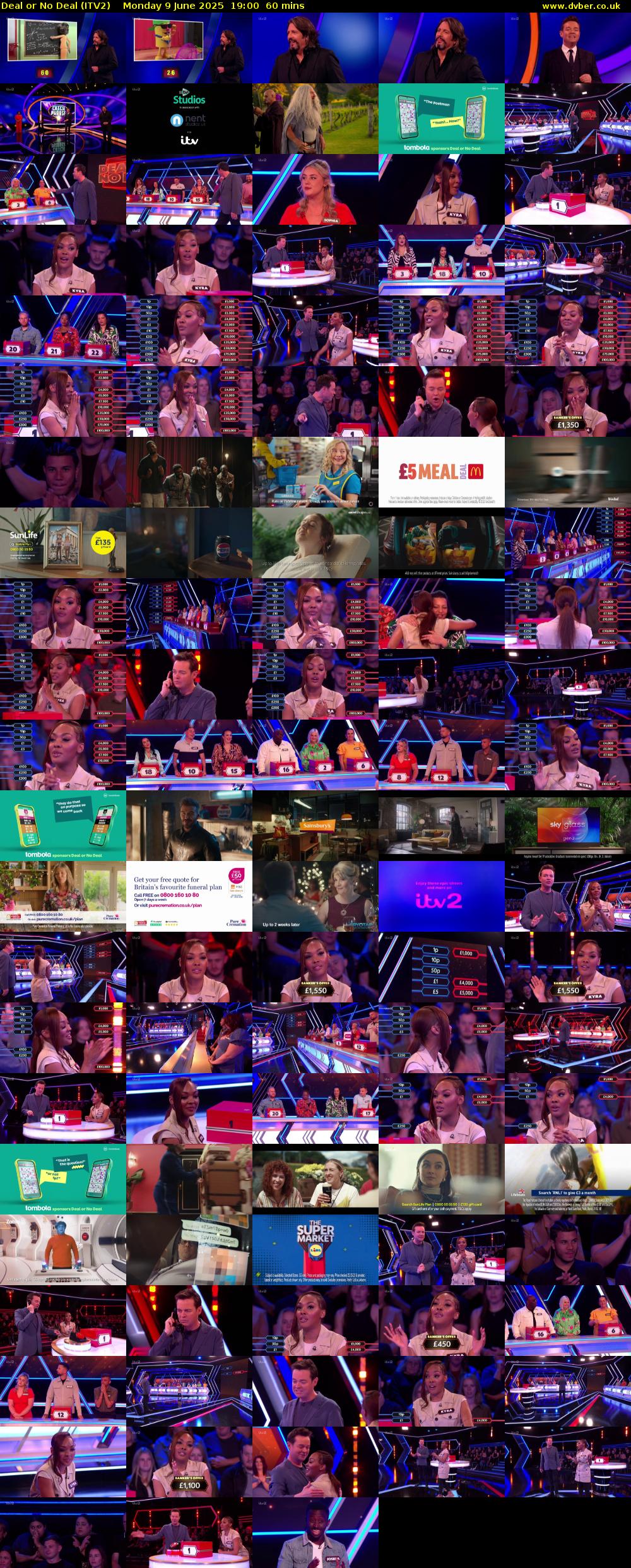 Deal or No Deal (ITV2) Monday 9 June 2025 19:00 - 20:00