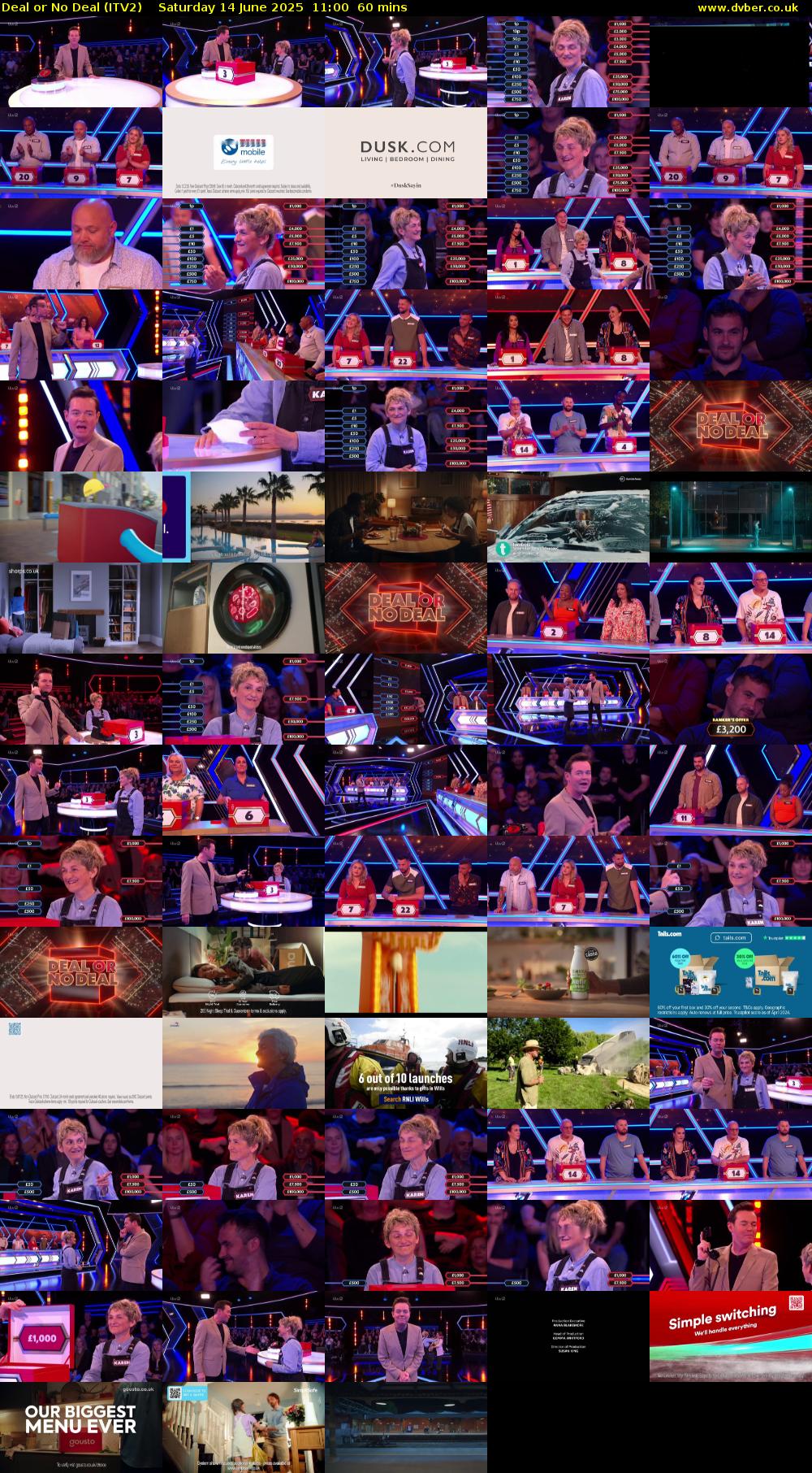 Deal or No Deal (ITV2) Saturday 14 June 2025 11:00 - 12:00